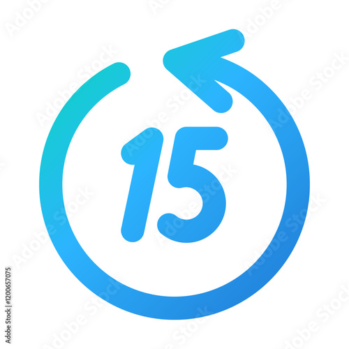 5 10 15 second forward backward vector illustration style