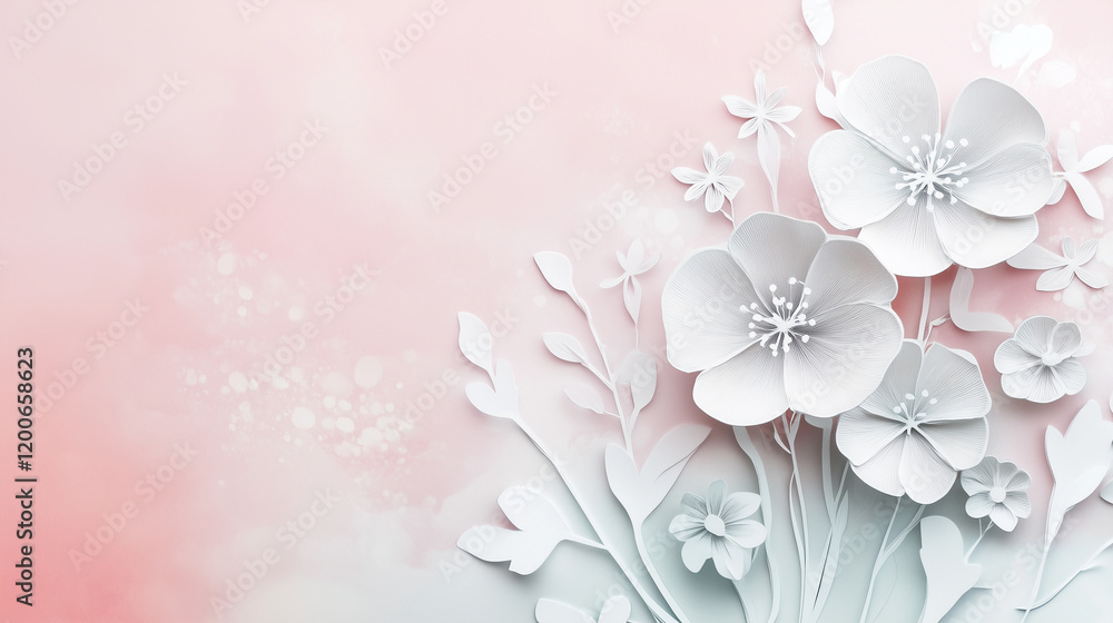Fototapeta premium pastel color flowers illustration wallpaper background