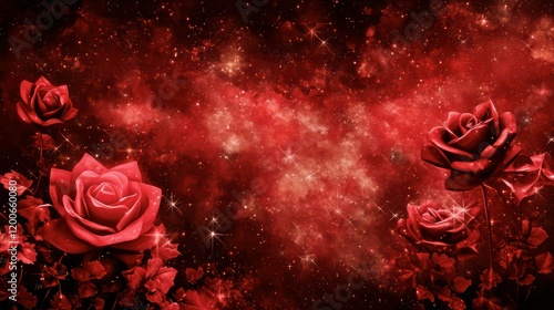 A romantic Valentine’s background with heart symbols, love, and a gift card, creating empty space for personalization, perfect for cards or festive decorations.