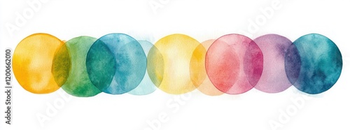 Watercolor Texture Colorful Circles Soft Palette photo