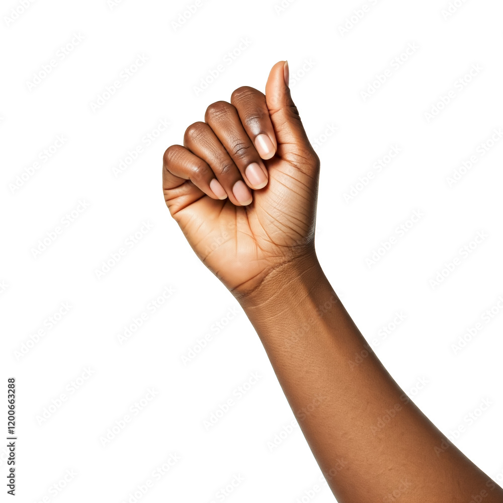 A hand making a clenched fist, isolated on a white background. A hand making a clenched fist, isolated on a white background.