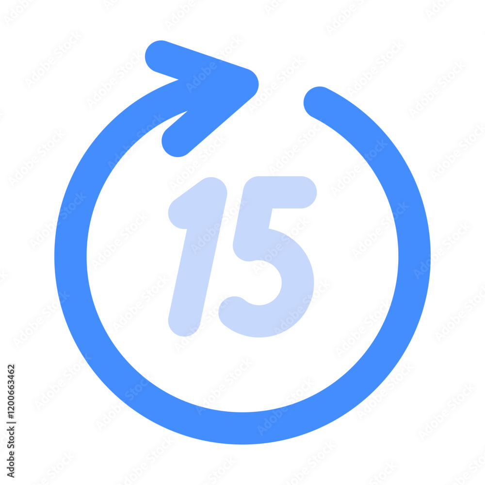 5 10 15 second forward backward vector illustration style