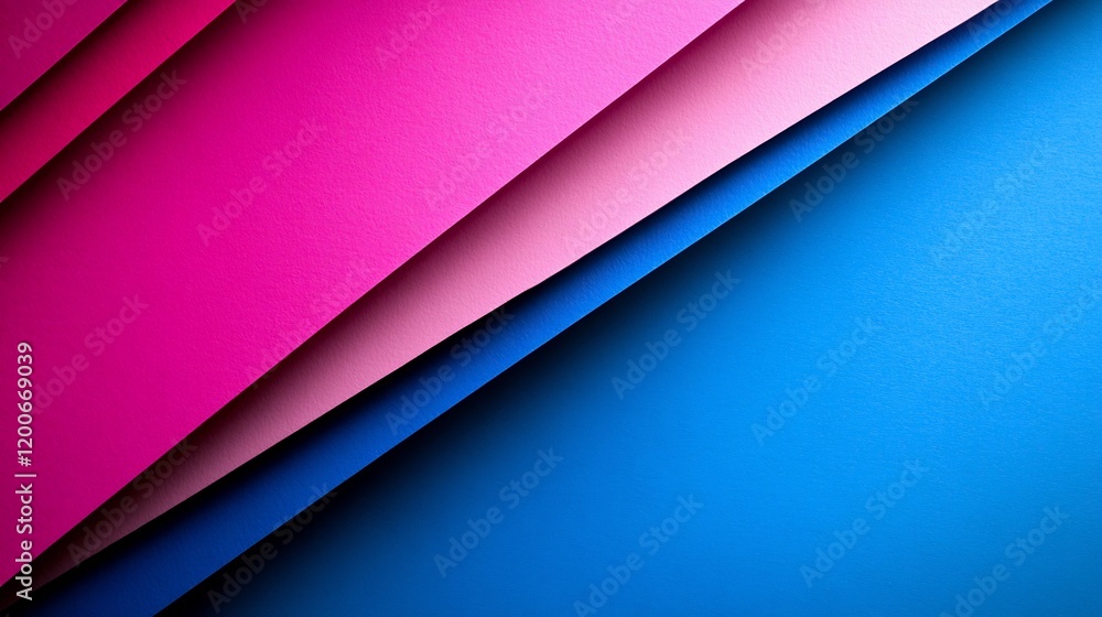 Obraz premium Abstract Colorful Geometric Design: Pink, Blue, and Purple Layers