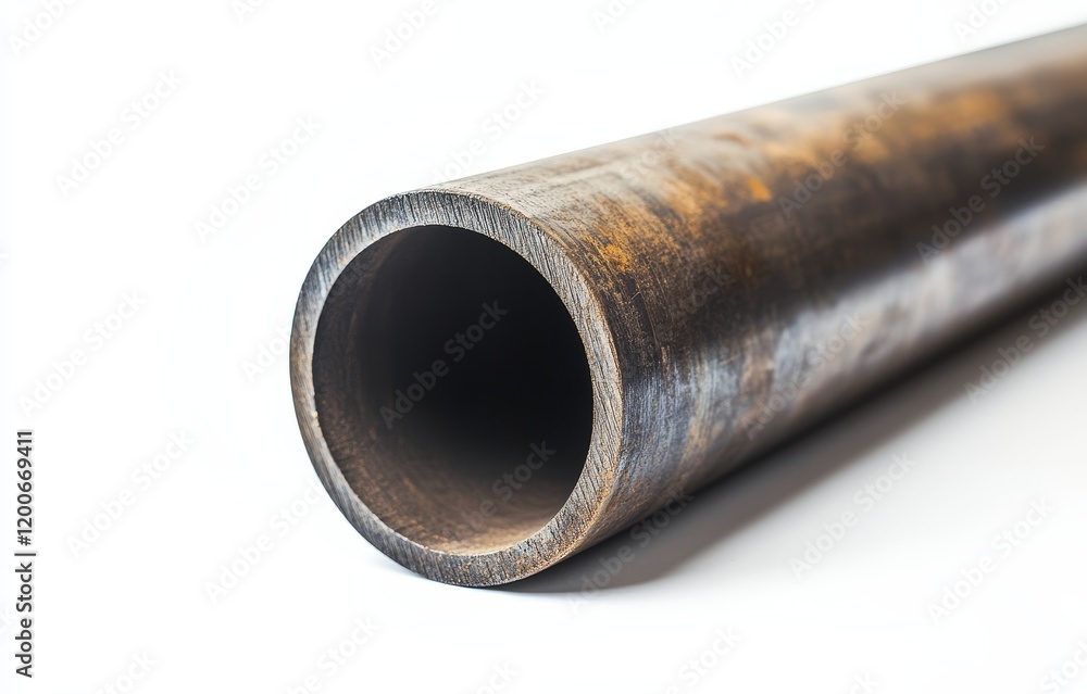 Close-up of a rusty metal pipe on white background. Close-up of a rusty metal pipe on white background.