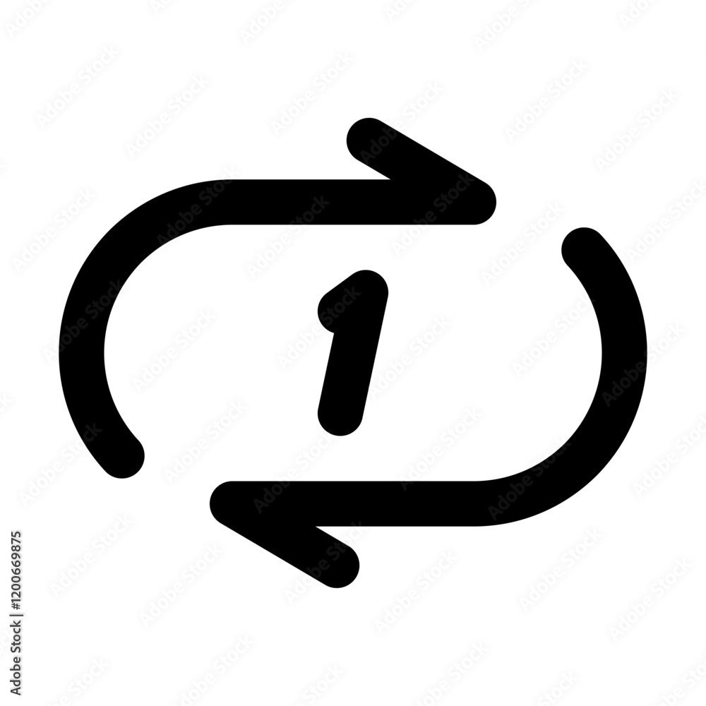 Vector flat style illustration of the music repeat icon isolated on white background Vector flat style illustration of the music repeat icon isolated on white background