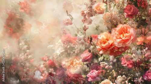 Flowers in soothing shades Background
