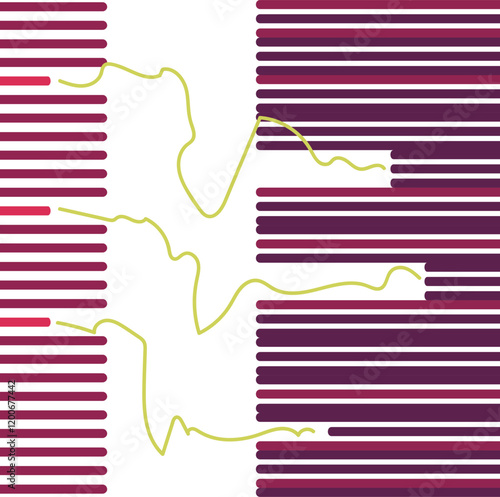 Imitation of red-hot or heated rods and bars. Between some of the objects there are yellow energy lines or lightning.