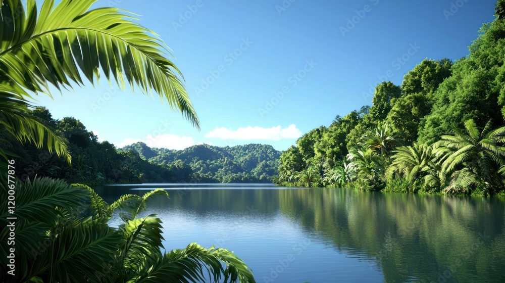 Obraz premium Tranquil Tropical Lake
