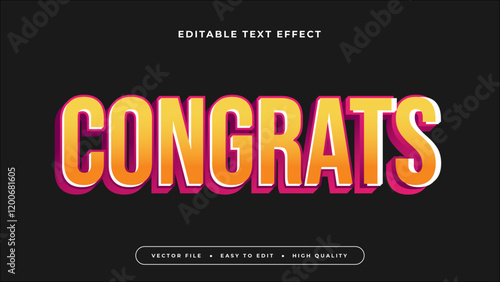 congrats text effect editable vector typography