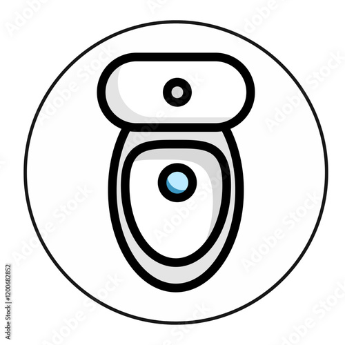 Toilet line icon bowl sanitaryware vector bathroom. Bidet toilet line icon