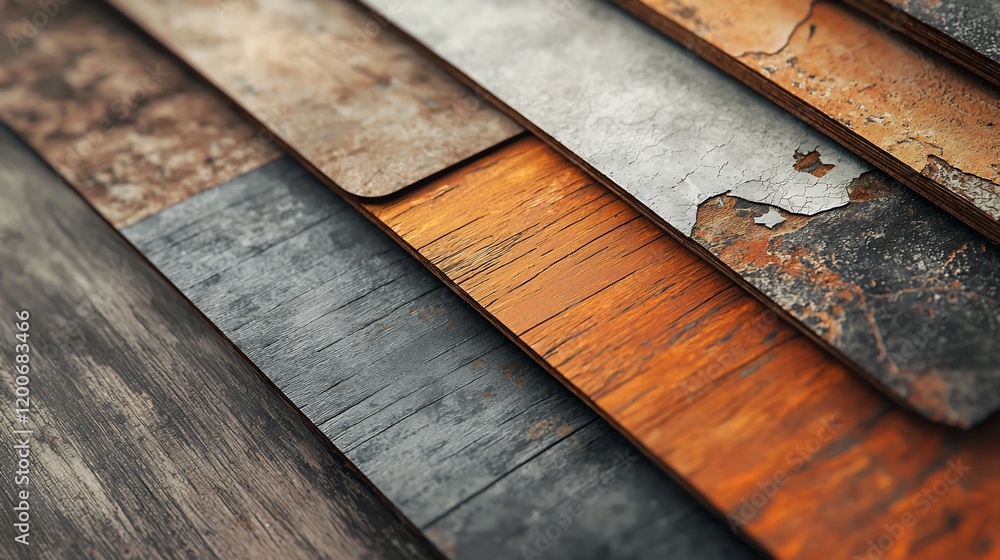 Close-up of various flooring samples showcasing different textures and colors. Close-up of various flooring samples showcasing different textures and colors.