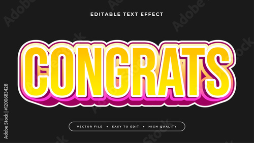 congrats text effect editable vector typography