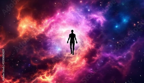 Astral Projection Meditation Peaceful Nebula Space Background