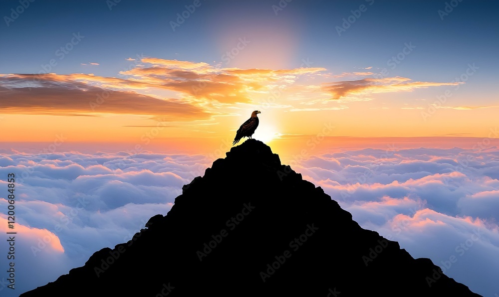Golden Eagle Majesty, A magnificent golden eagle rests majestically on a rocky mountain peak, its feathers shimmering in the sunlight. Golden Eagle Majesty, A magnificent golden eagle rests majestically on a rocky mountain peak, its feathers shimmering in the sunlight.