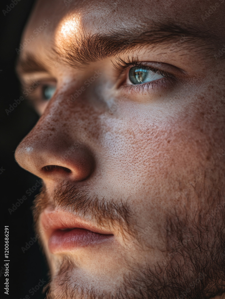 Obraz premium Detail of a beautiful male Face