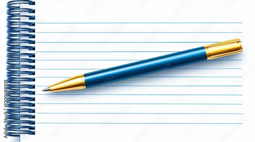 Blue Pen on Spiral Notebook Ready for Notes