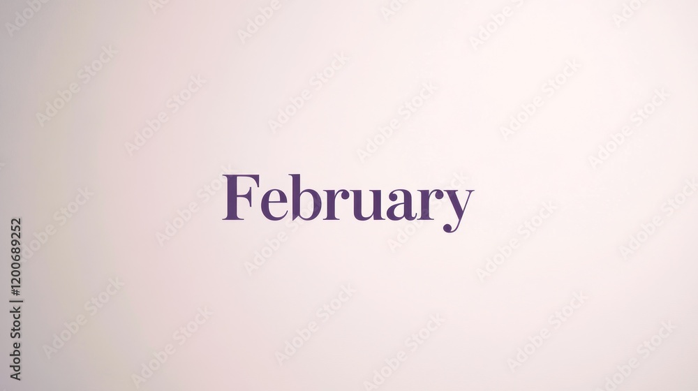 Obraz premium Elegant Minimalist Typography for February in Serif Font