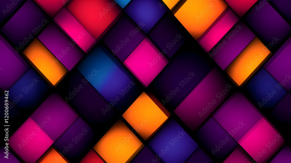 Fototapeta premium Vivid Geometric Shapes Form a Dynamic and Colorful Abstract Background Design.