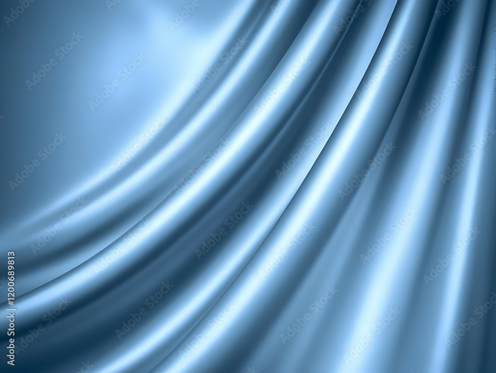 Obraz premium Smooth Blue Satin Fabric Drapes Elegantly with Soft Lighting and Gentle Folds