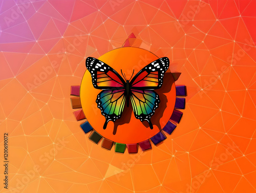 Colorful Butterfly on Orang...