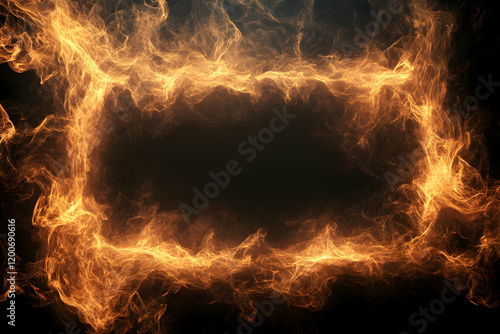 Fiery Frame of Swirling Smo...