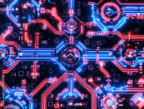 Futuristic Circuit Board wi...
