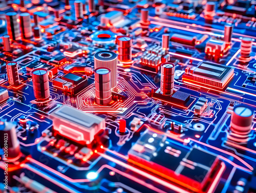 Futuristic Circuit Board wi...