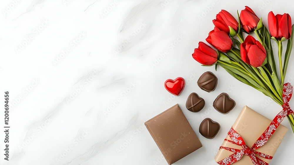Valentine's Day Essentials Display, a curated arrangement of romantic items, including gifts, cards, and decorations, set on a soft background. Valentine's Day Essentials Display, a curated arrangement of romantic items, including gifts, cards, and decorations, set on a soft background.