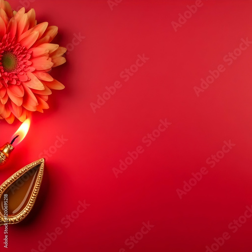 Illuminated Diya and Gerber...