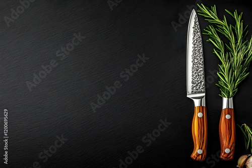 Sharp Knife and Fresh Rosem...