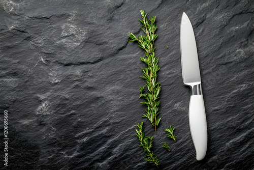 Fresh Rosemary Sprig and Wh...