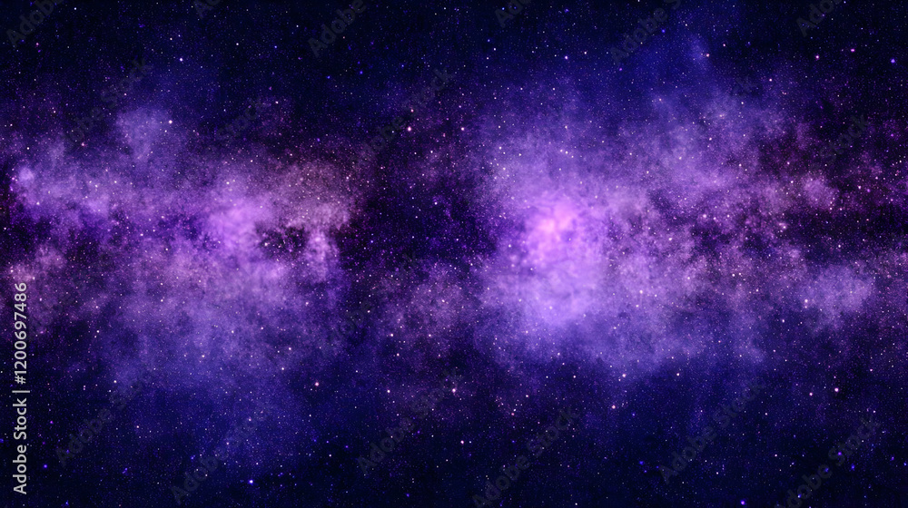 Purple Nebula Clouds and Starry Space Background Illustrates Cosmic Beauty Purple Nebula Clouds and Starry Space Background Illustrates Cosmic Beauty