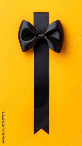 Black Ribbon with Bow on Vi...