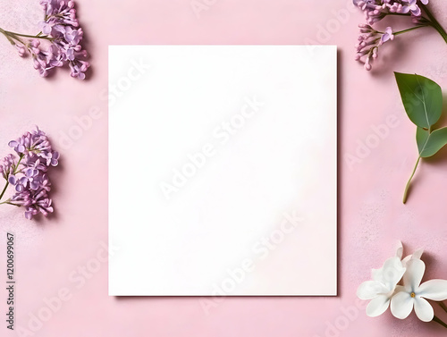 Blank White Card Mockup Sur...