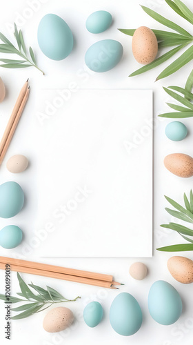 Pastel Easter Eggs Frame Bl...