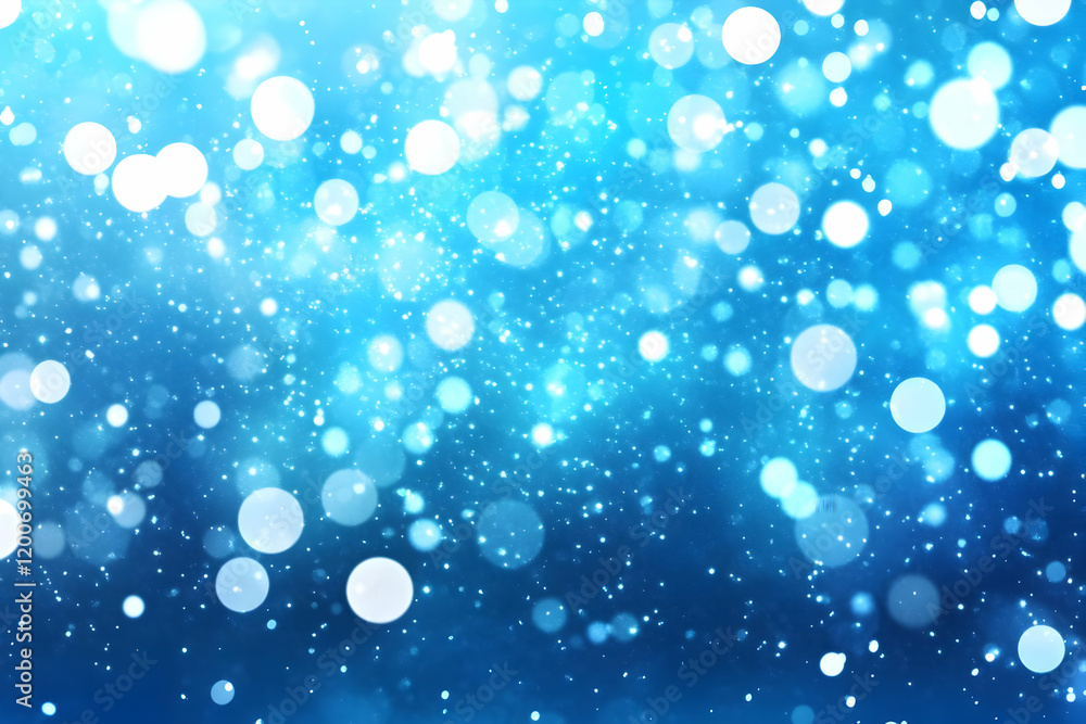 Abstract Blue Background Creates a Soft and Dreamy Atmosphere with Delicate Bokeh Lights Gently Illuminating the Scene. Abstract Blue Background Creates a Soft and Dreamy Atmosphere with Delicate Bokeh Lights Gently Illuminating the Scene.