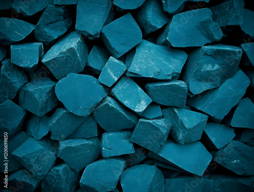 Wallpaper Mural Close-up of teal-colored rocks creates a textured background with irregular shapes and varying sizes. Torontodigital.ca