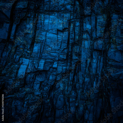 Dark Blue Rock Face Texture...