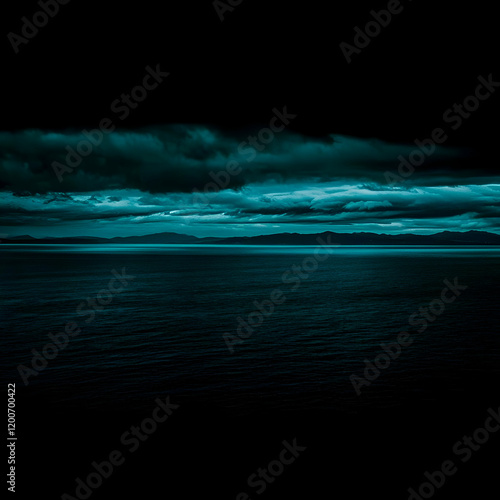 Dark Teal Ocean Meets Storm...