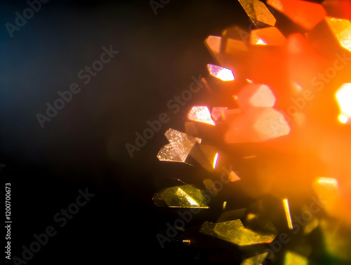 Abstract Orange and Gold Cr...
