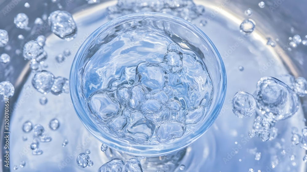 Clear Glass Filled with Water and Bubbles Creates a Refreshing Visual with Dynamic Liquid Motion. Clear Glass Filled with Water and Bubbles Creates a Refreshing Visual with Dynamic Liquid Motion.