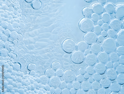 Abstract Blue Water Bubbles...
