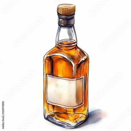 Watercolor Painting of a Gl...