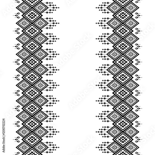 Geometric ethnic oriental seamless pattern traditional Design for background, carpet, wallpaper, clothing, wrapping, Batik, fabric, Vector, illustration, embroidery style, Sadu