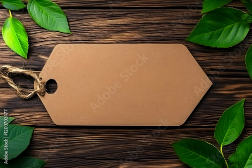 Blank Hexagonal Tag on Wood...