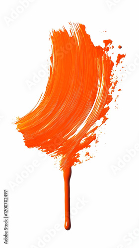 Orange Paint Stroke with Dr...