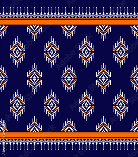 Geometric ethnic oriental seamless pattern traditional Design for background, carpet, wallpaper, clothing, wrapping, Batik, fabric, Vector, illustration, embroidery style, Sadu