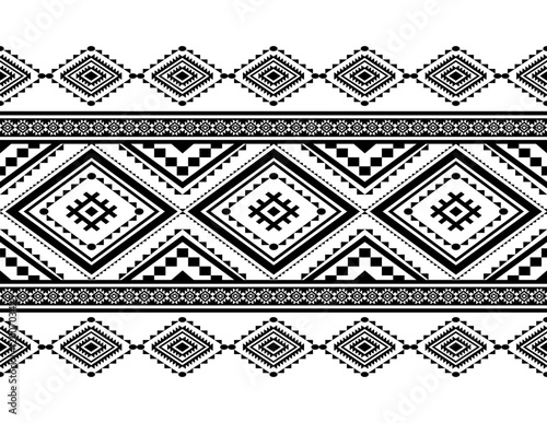 Geometric ethnic oriental seamless pattern traditional Design for background, carpet, wallpaper, clothing, wrapping, Batik, fabric, Vector, illustration, embroidery style, Sadu