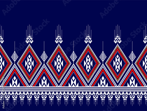 Geometric ethnic oriental seamless pattern traditional Design for background, carpet, wallpaper, clothing, wrapping, Batik, fabric, Vector, illustration, embroidery style, Sadu