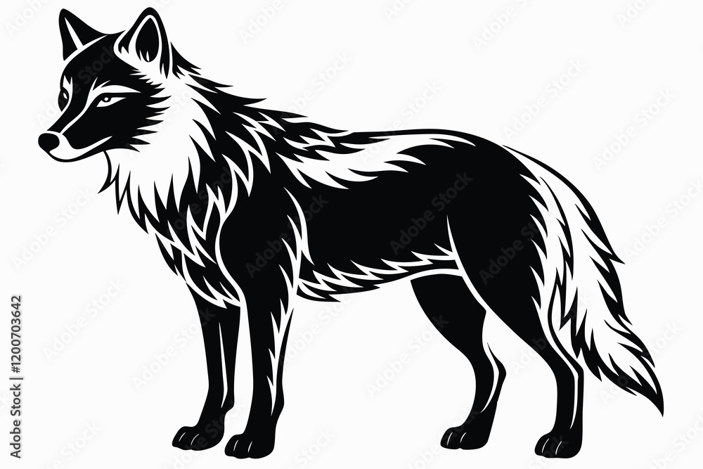 simple Arctic Wolf design with full body silhouette simple Arctic Wolf design with full body silhouette